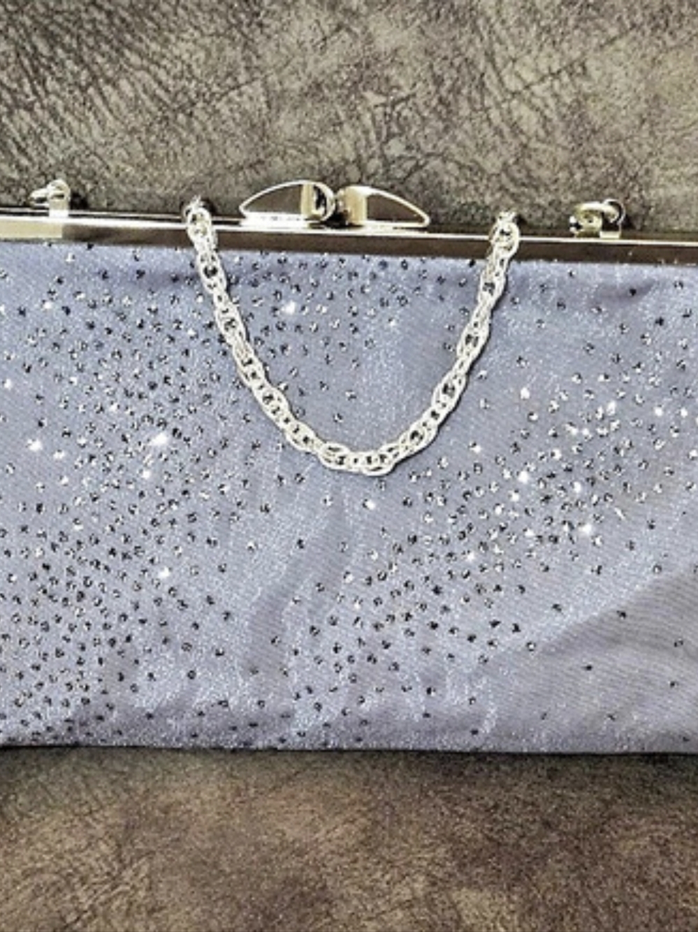 Embellished Gray Clutch Purse